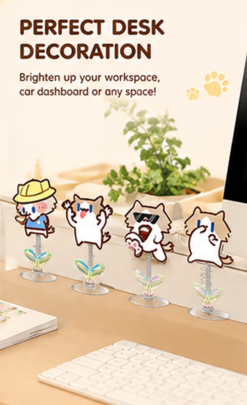 Cute Cartoon Cat Swing Car Dashboard Ornament, Lovely Wobbly Figure Decor, Car & Electric Vehicle Interior Decoration