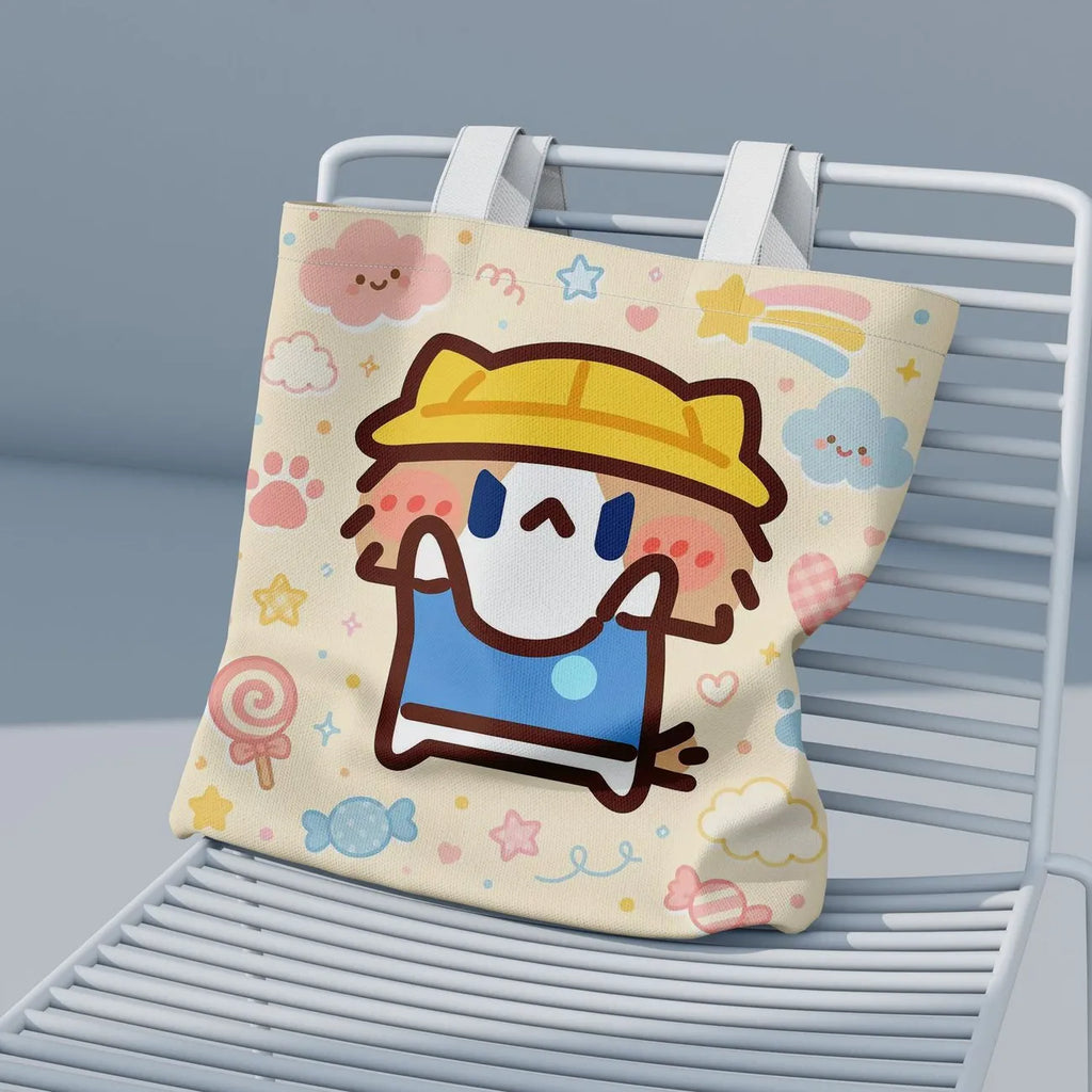 Monthly Salary Cat Double-sided Printed Canvas Bag, Cute & Adorable DIY Tote Bag for Besties and Friends as Gifts