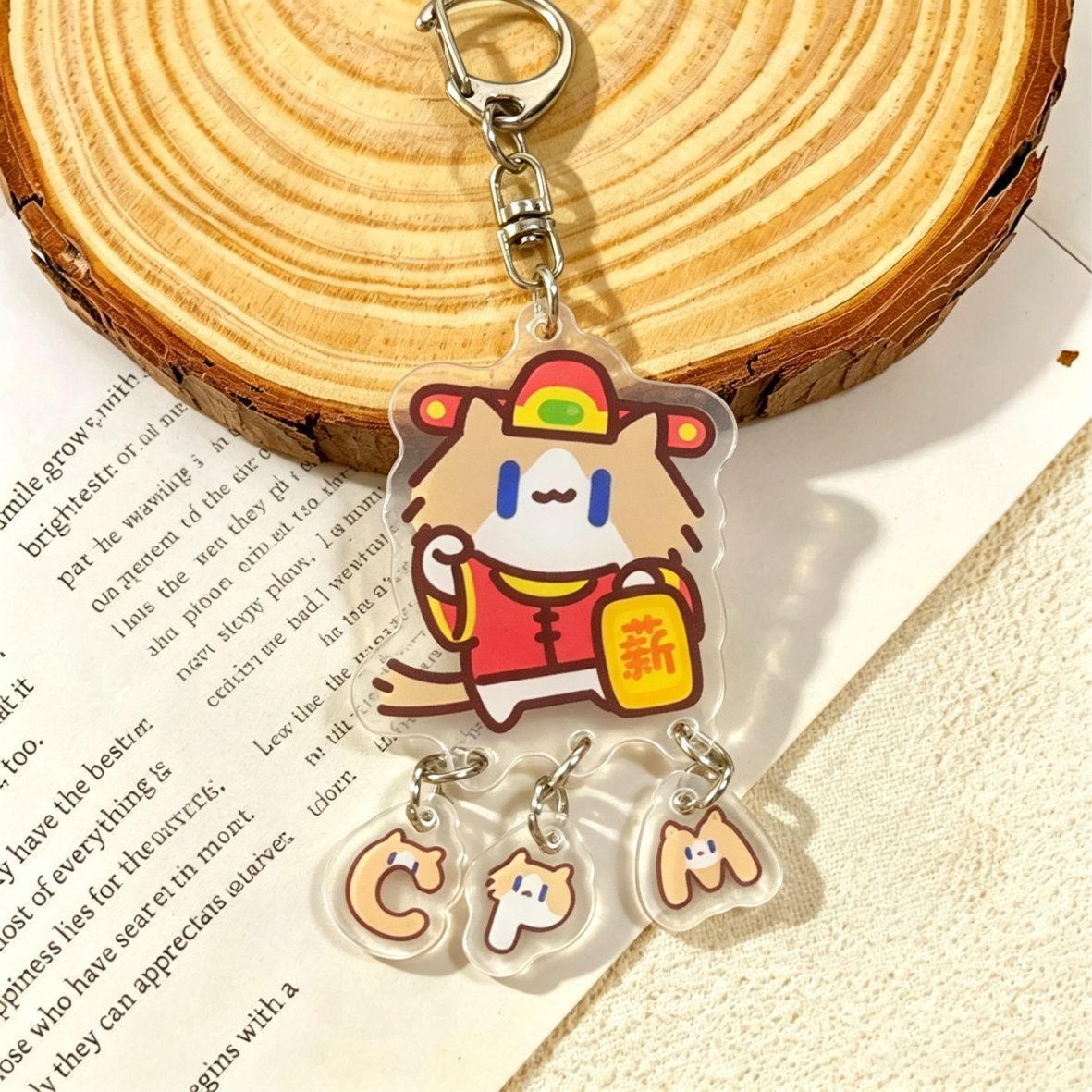 Salary Cat Kitten Keychain