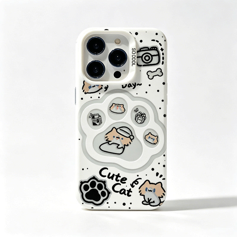 Cartoon Monthly‑Salary Cat with Paws for iPhone
