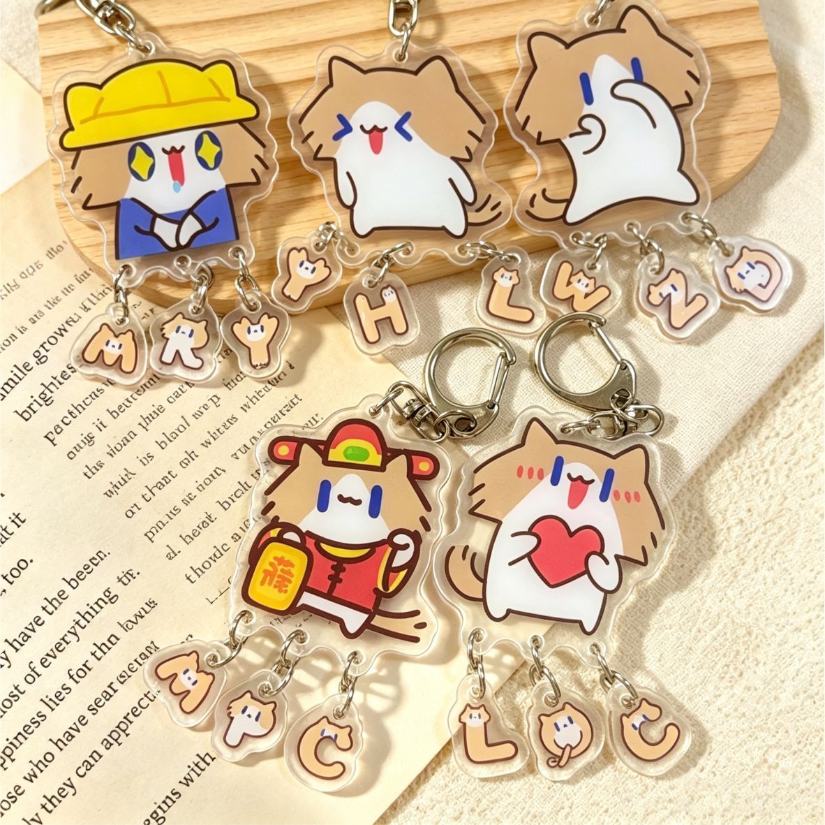 Salary Cat Kitten Keychain