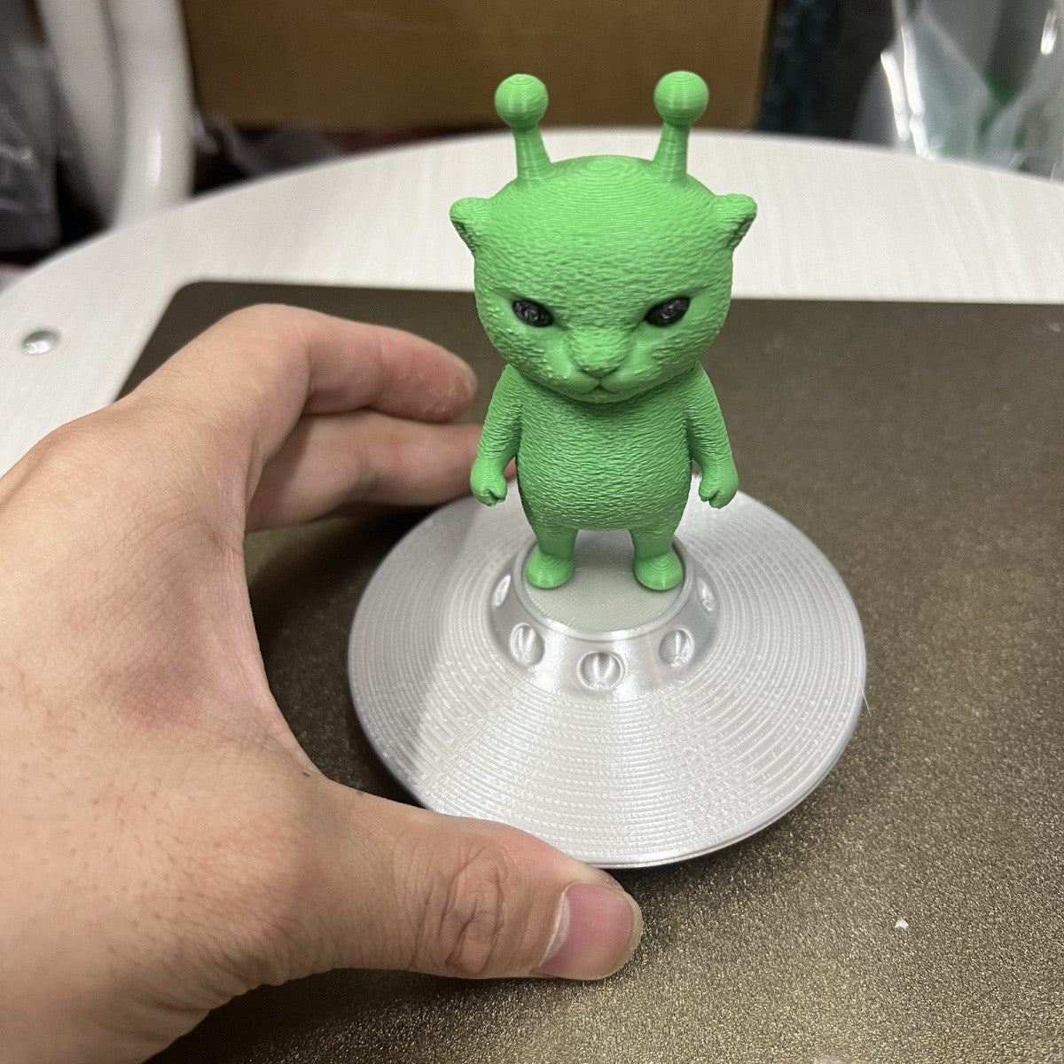 3D Printed Alien Cat Figurine