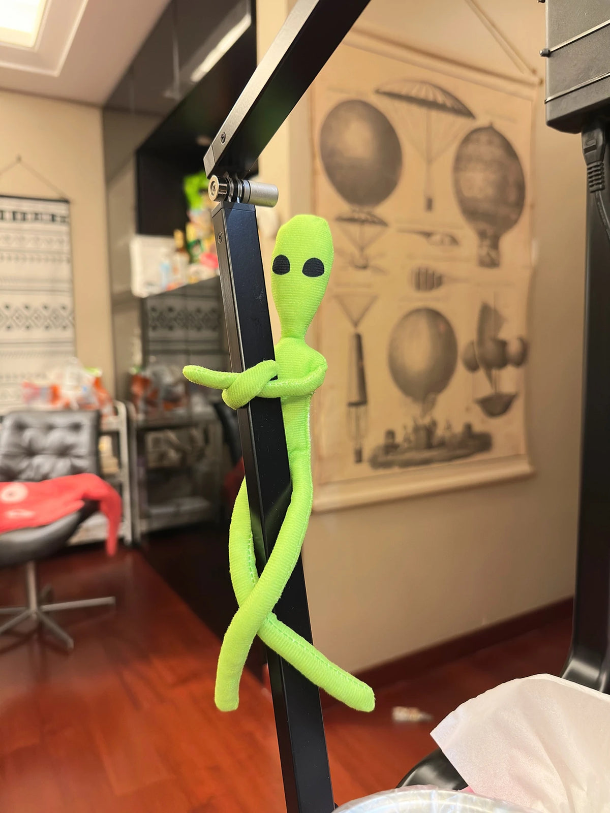 Abstract Alien Plush Doll with Poseable Wire Skeleton