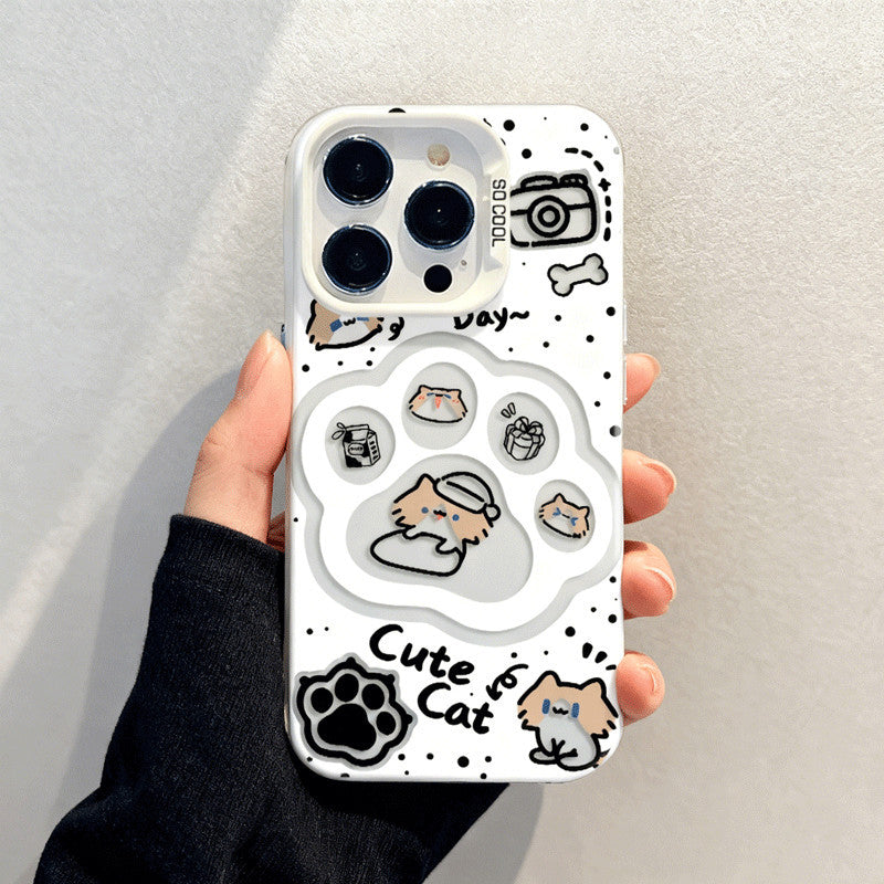 Cartoon Monthly‑Salary Cat with Paws for iPhone