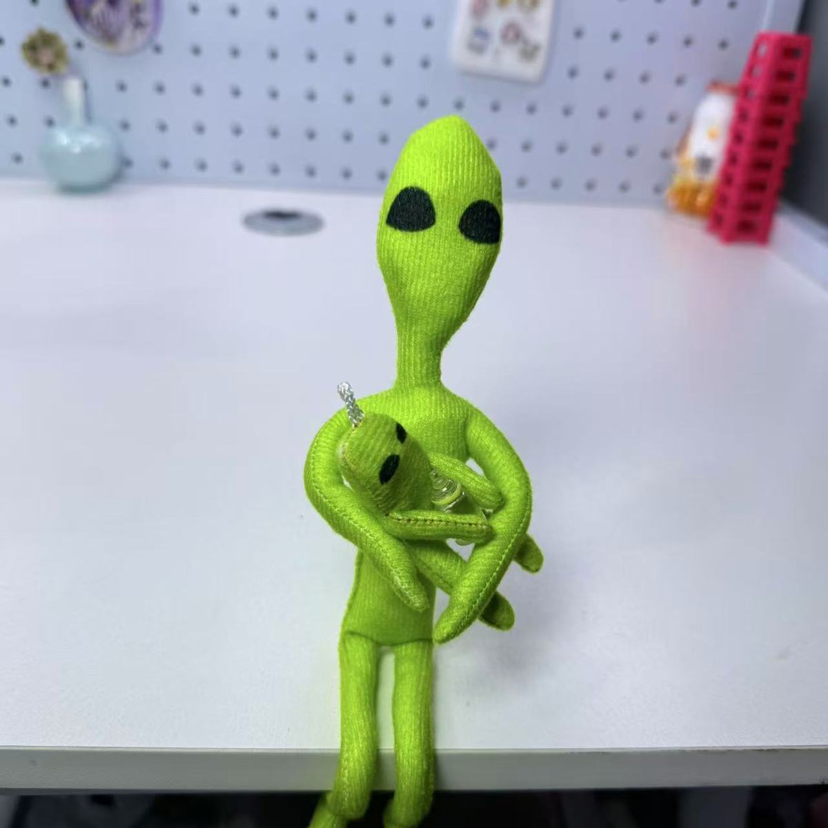 Abstract Alien Plush Doll with Poseable Wire Skeleton