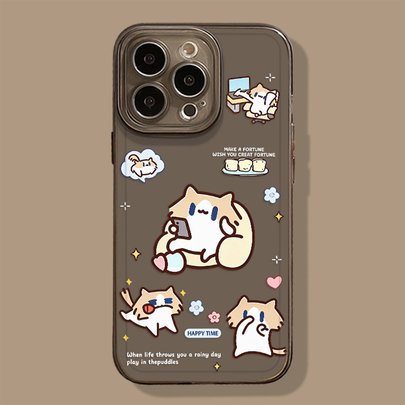 Monthly‑salary Cat Phone Case, Cute Couple Case Compatible with iPhone