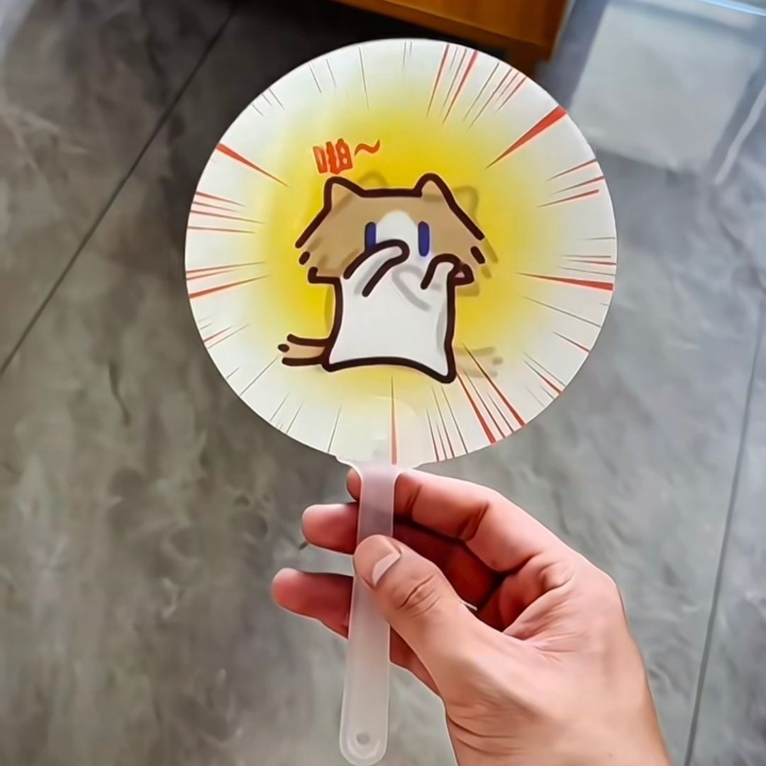 Viral Meme Lenticular Hand Fan | 3D Flip Changing Image Cartoon Meme Fan