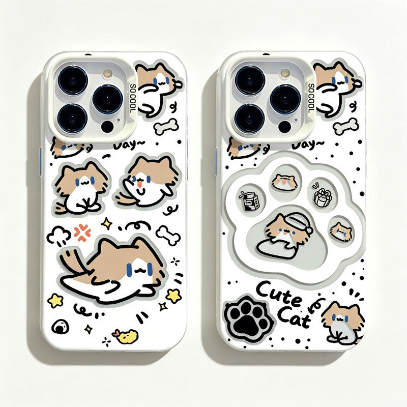 Cartoon Monthly‑Salary Cat with Paws for iPhone