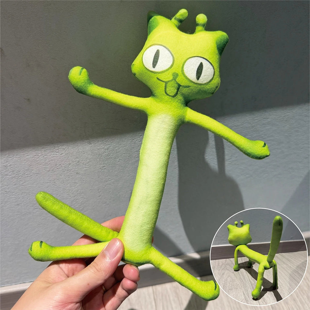 Meme Plush Charm, Banana Cat & Alien Cat with Built-in Wire Skeleton