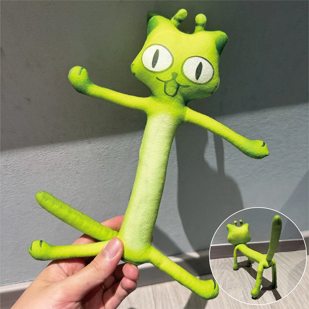 Meme Plush Charm, Banana Cat & Alien Cat with Built-in Wire Skeleton