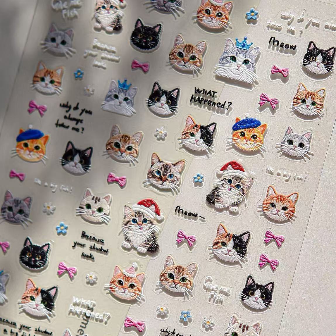 Bestselling Embossed Cute Embroidery Nail Stickers