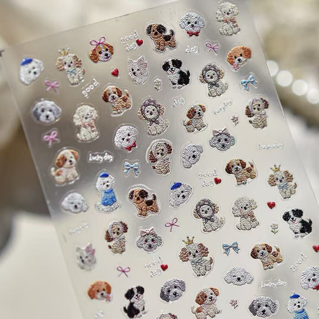 Bestselling Embossed Cute Embroidery Nail Stickers
