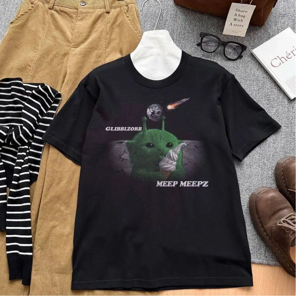 Alien Starry Print Short-Sleeve T-Shirt