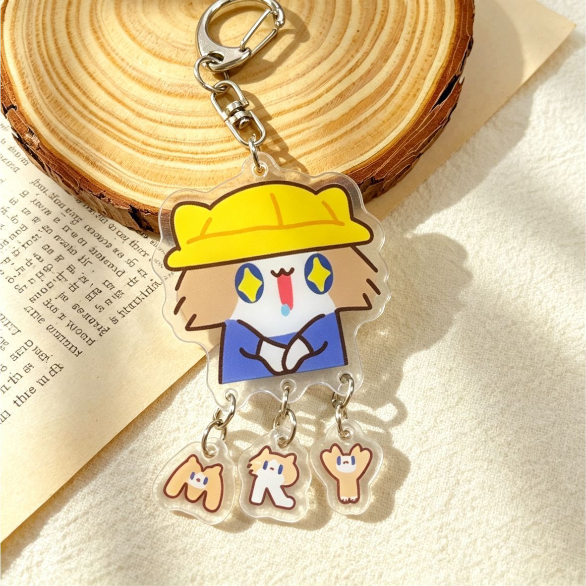 Salary Cat Kitten Keychain