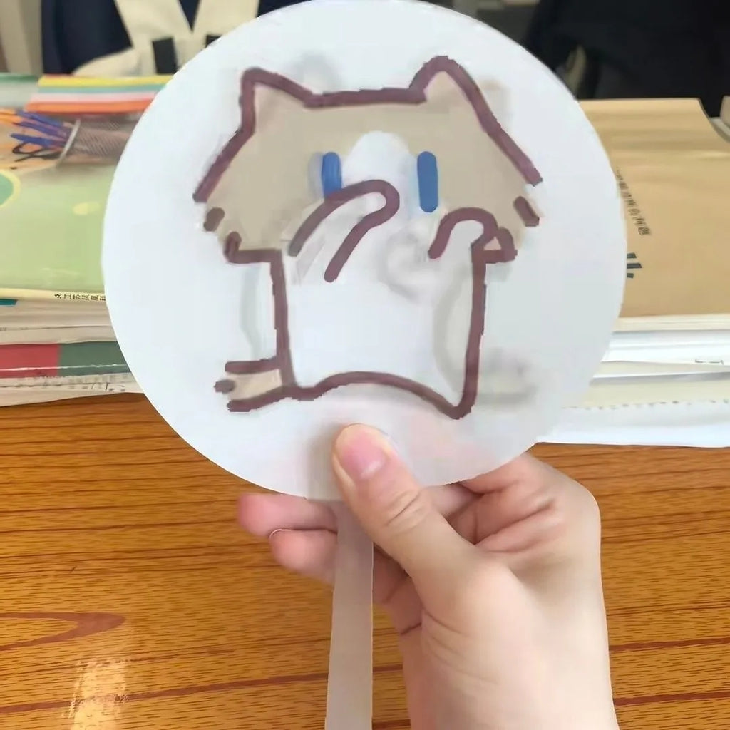 Viral Meme Lenticular Hand Fan | 3D Flip Changing Image Cartoon Meme Fan