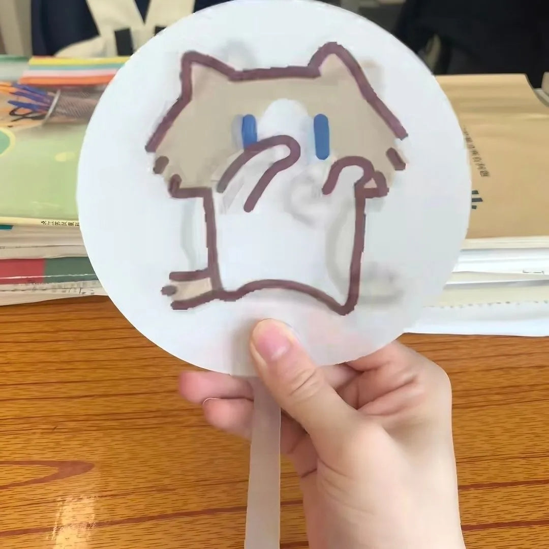 Viral Meme Lenticular Hand Fan | 3D Flip Changing Image Cartoon Meme Fan