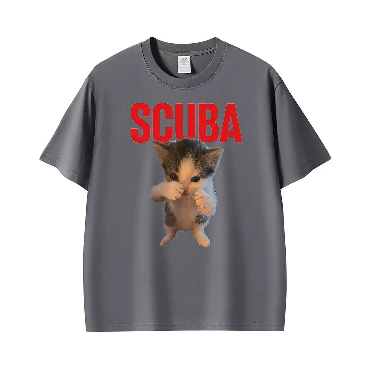 Scuba Cat Print T-shirt