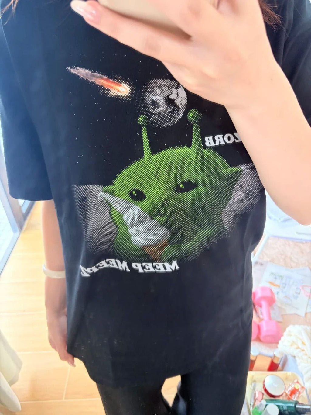 Alien Starry Print Short-Sleeve T-Shirt