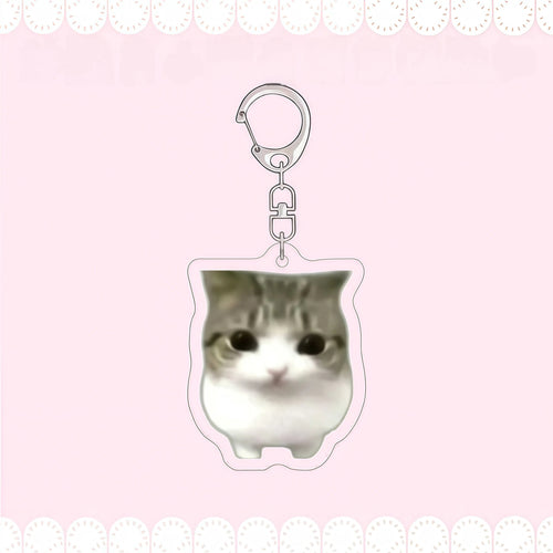 Crispy Triangle Cat Meme Keychain