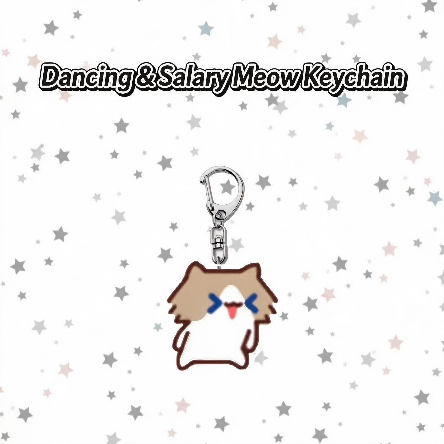 Dancing Cat & Monthly‑Salary Cat Meme Keychain