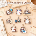 New Arrival Monthly‑Salary Cat Super‑Cute Ins‑Style Cartoon Couple Bag Charm Keychain