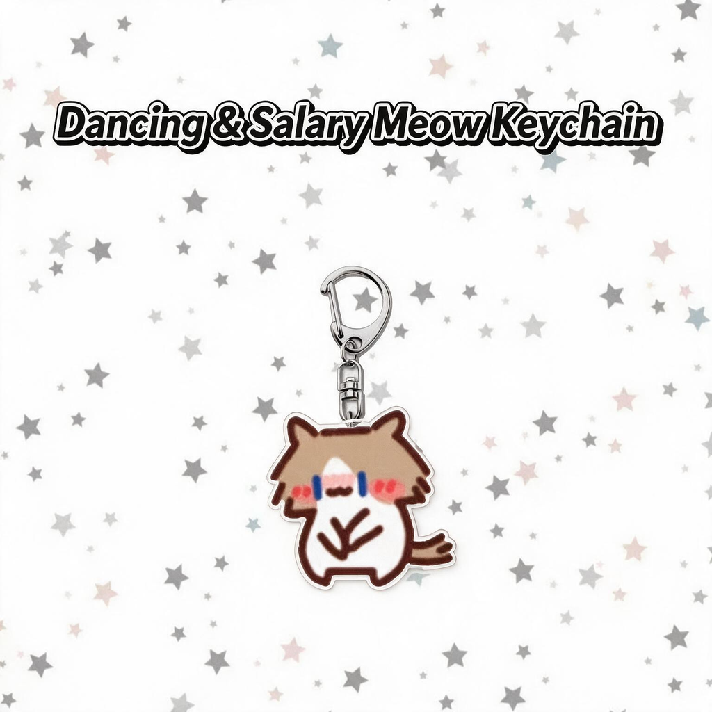 Dancing Cat & Monthly‑Salary Cat Meme Keychain