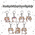 Dancing Cat & Monthly‑Salary Cat Meme Keychain