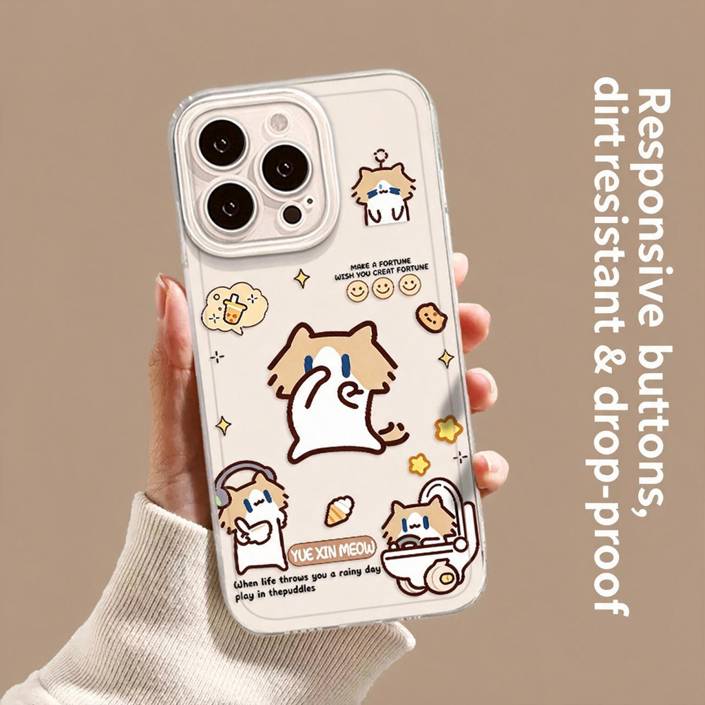 Monthly‑salary Cat Phone Case, Cute Couple Case Compatible with iPhone