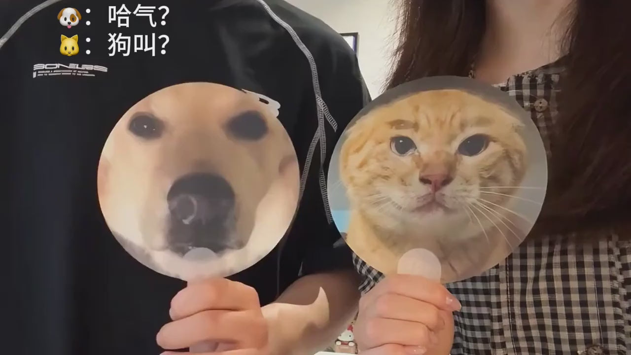 Viral Meme Lenticular Hand Fan | 3D Flip Changing Image Cartoon Meme Fan