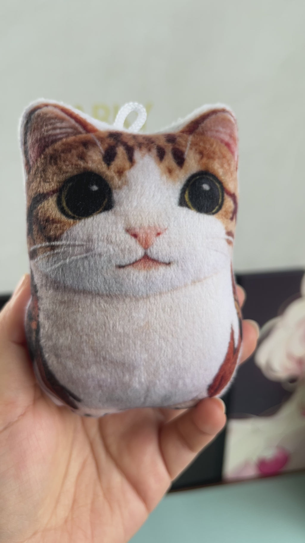 Meowl plush keychain